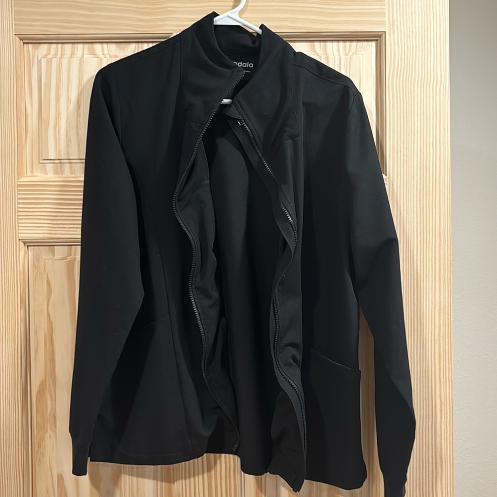 Mandala Black Scrub Jacket
